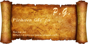 Pinkova Géza névjegykártya